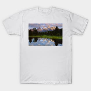 Teton Range And Its Reflection In Snake River Grand Teton National Park T-Shirt